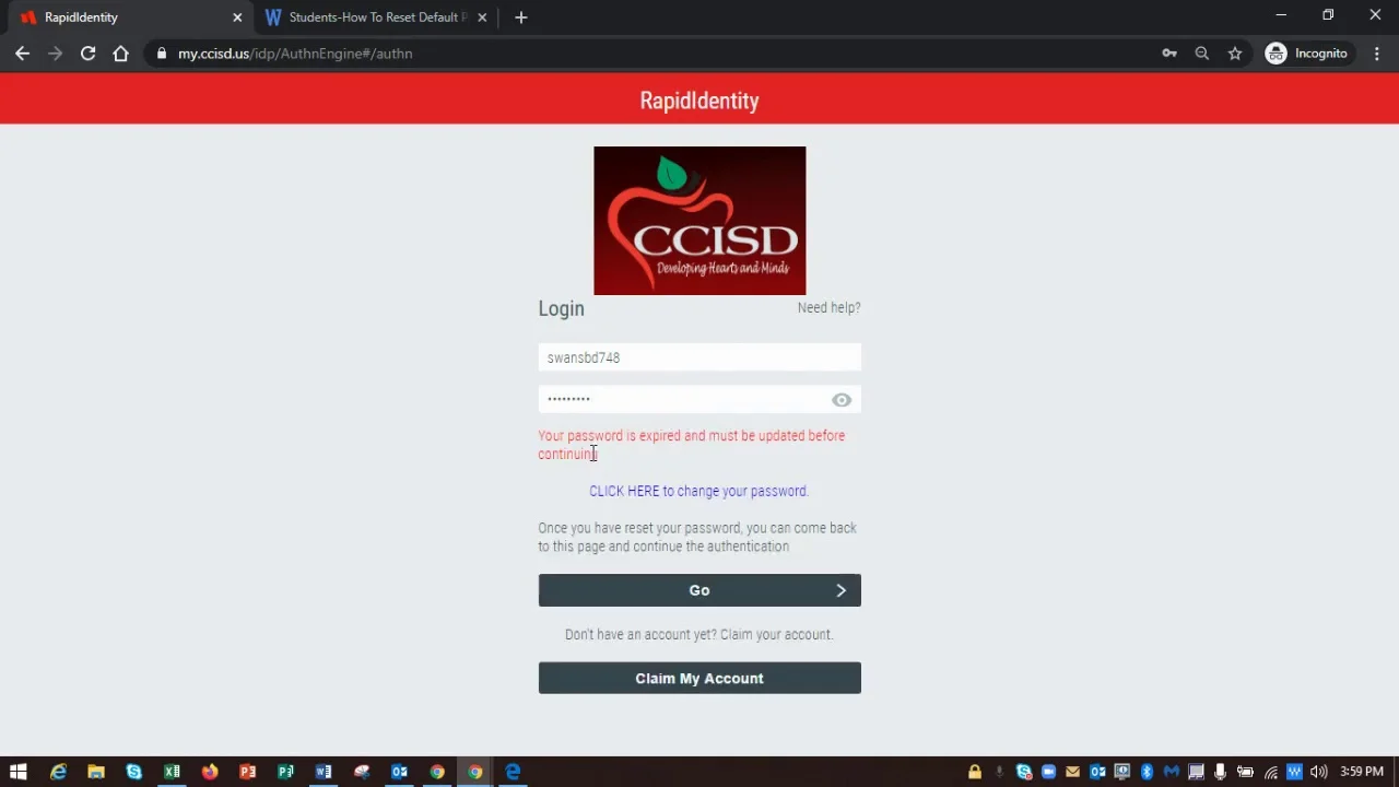 RapidIdentity CCISD login
